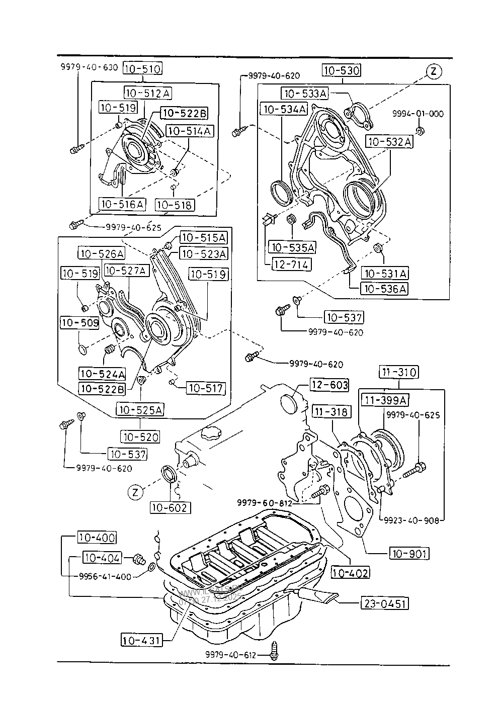 OIL PAN & TIMING COVER (DIESEL) MAZDA B1600