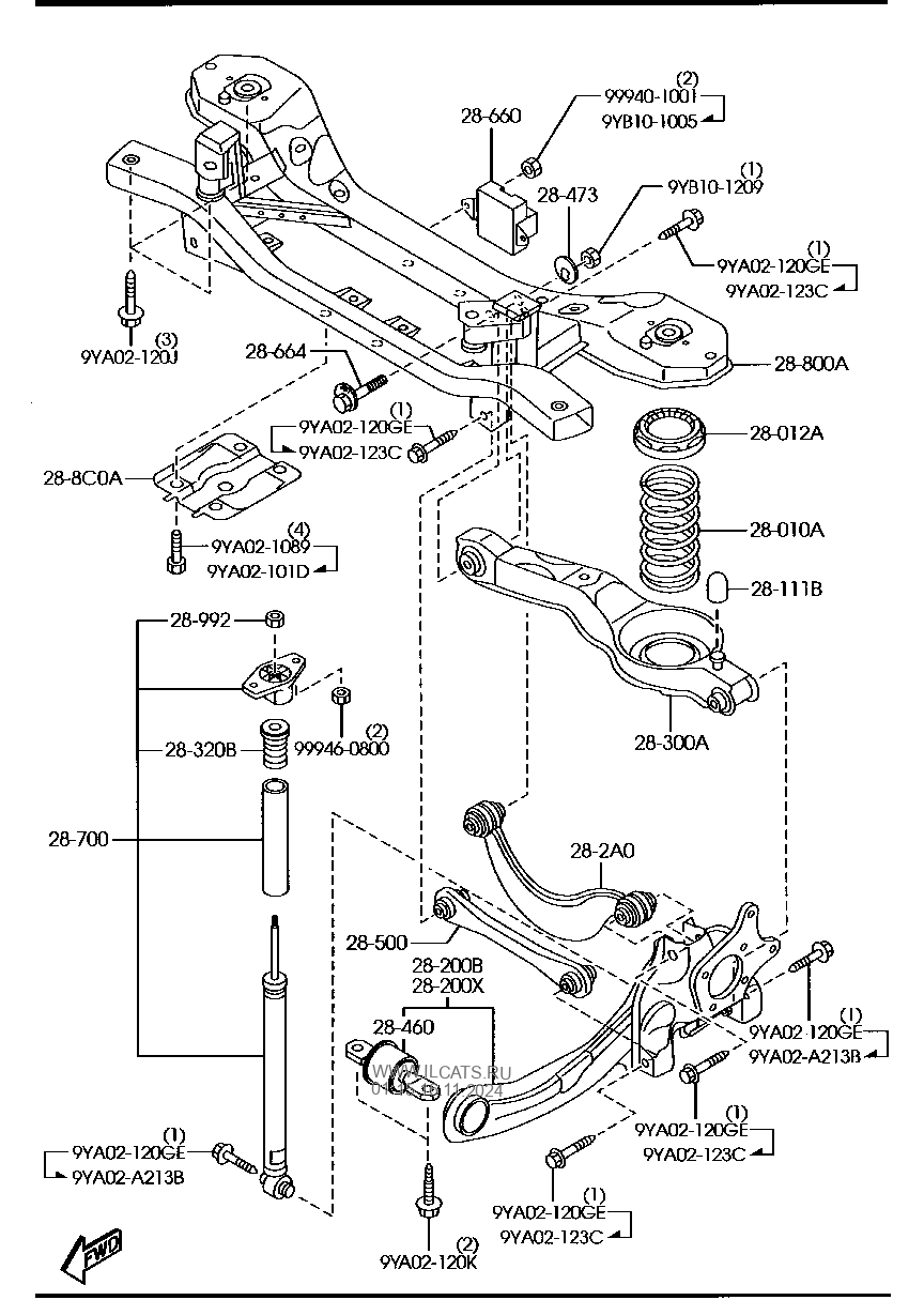 Rear Suspension Mechanism 2wd Mazda Premacy