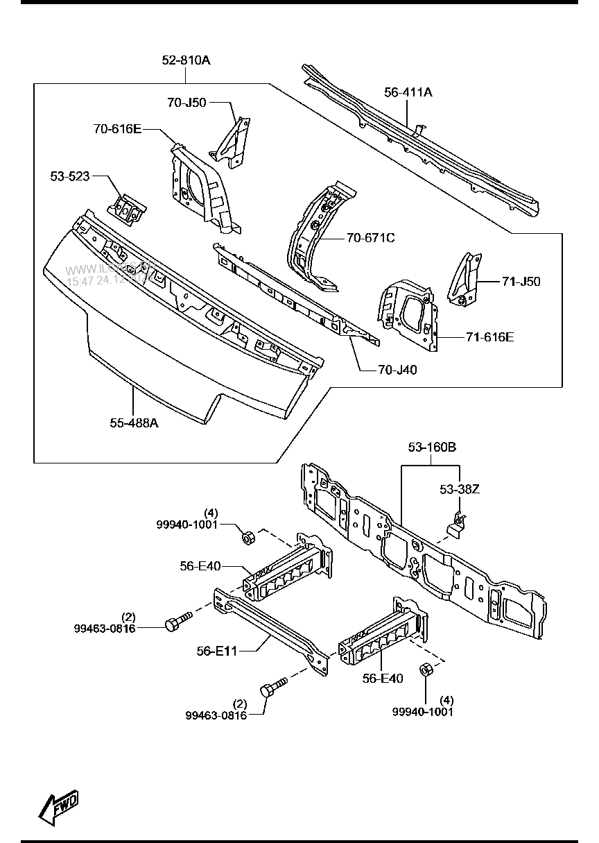 Front panel (van) MAZDA BONGO