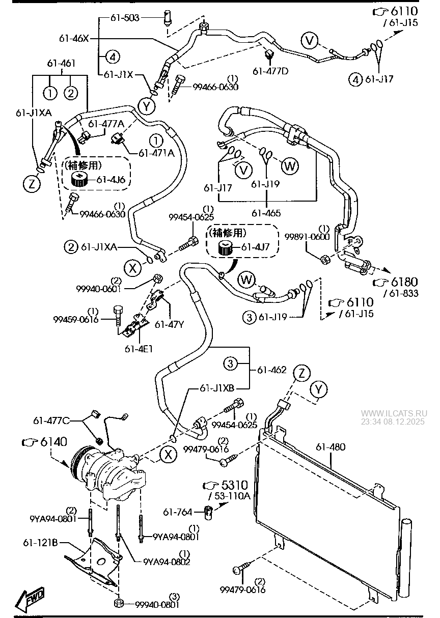 Front air conditioner MAZDA BIANTE