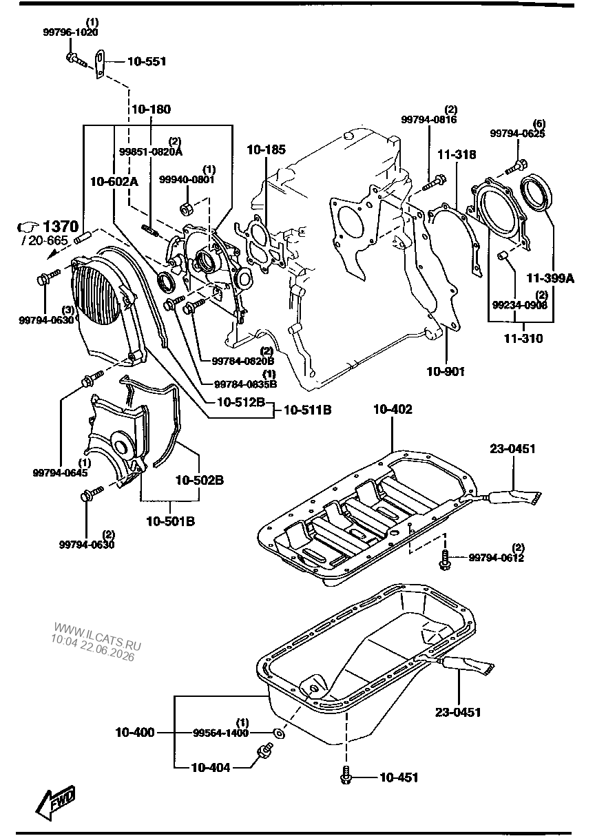 Oil Pan And Timing Hippopotamus gasoline 2000CC MAZDA BONGO FRIENDEE