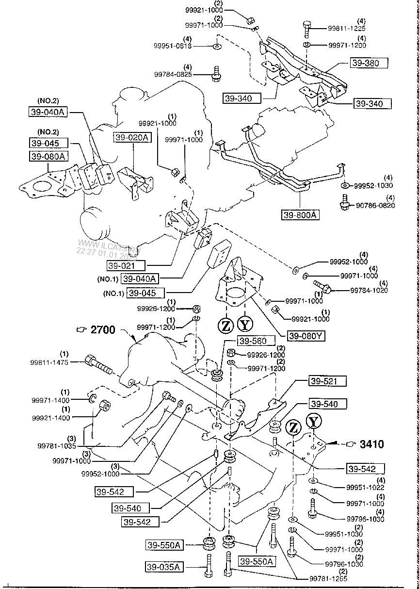 Engine And Trans Honey Chillon Mounting Keying (day - Diesel) (wagon 