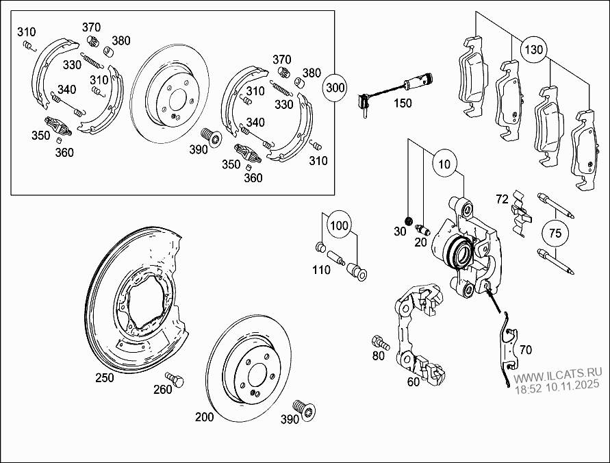 REAR WHEEL BRAKE MERCEDES E 350 4MATIC&(212088)