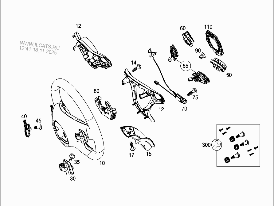 STEERING WHEEL AND STEERING LOCK MERCEDES C 300 D&(205018)
