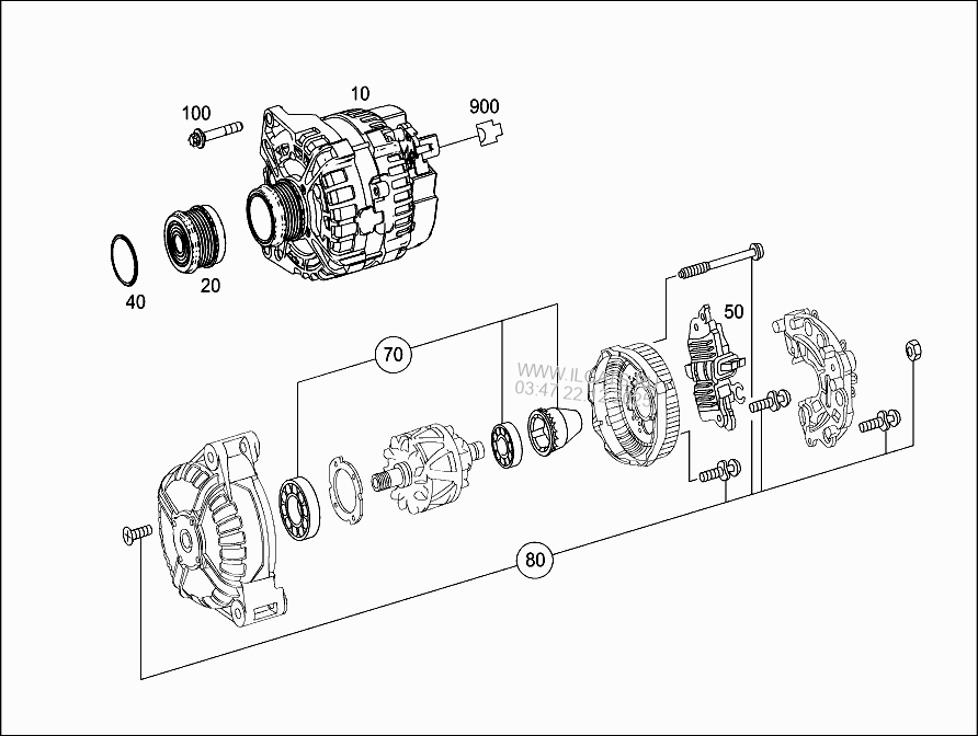 ALTERNATOR MERCEDES B 180&(246242)