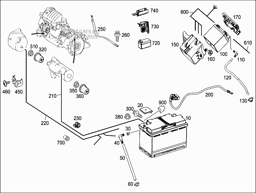 BATTERY,STARTER/ALTERNATOR CABLE MERCEDES B 180 CDI&(246200)