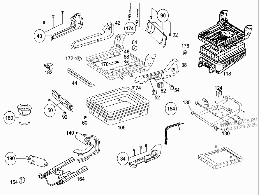 Drivers & Co-Drivers Seat; Floating Seat,Isri Mercedes 2536 / 2541 Ls/6X2/31&Nbsp;(958441)