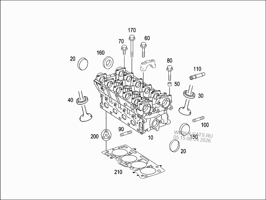 БЛОК ЦИЛИНДРОВ,КРЫШКА И КОМПЛЕКТ ПРОКЛАДОК MERCEDES M 119 USA&(119970)