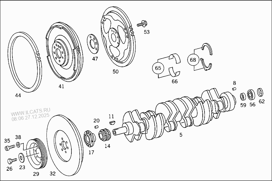 CRANKSHAFT AND FLYWHEEL MERCEDES 300 E&(124030)