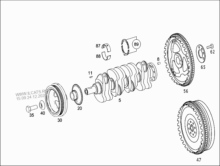 CRANKSHAFT AND FLYWHEEL MERCEDES C 180 CGI BLUEEFFICIENCY / C 180&(204249)