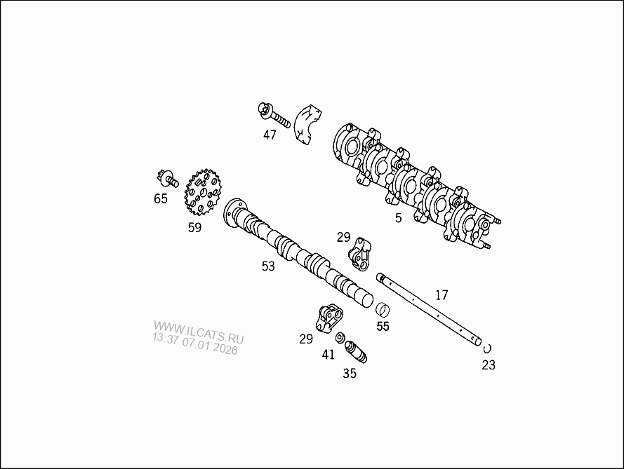CAMSHAFT BEARING HOUSING AND CAMSHAFT MERCEDES A 140&(168031)