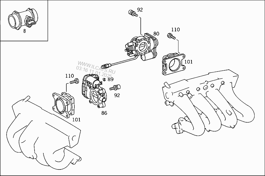 РАСХОДОМЕР ВОЗДУХА,РЕГУЛЯТОР ХОЛОСТОГО ХОДА ДЛЯ MOTRONIC MERCEDES V 200 ...