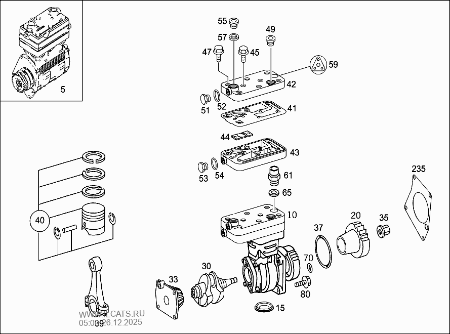 AIR COMPRESSOR MERCEDES OM 460 LA&(460900)