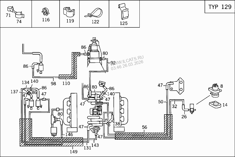 ВАКУУМНАЯ СИСТЕМА MERCEDES M111 E20 EVO ML&(111955)