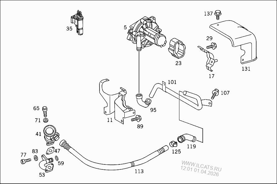 VACUUM SYSTEM 210 MERCEDES OM 606 USA&(606912)