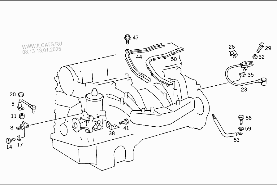 ДАТЧИК ВМТ,ПОЛОЖ.,НАПРАВЛ.КАБЕЛЯ ЗАЖИГАН. И ПРОВОД МАССЫ MERCEDES 300 ...