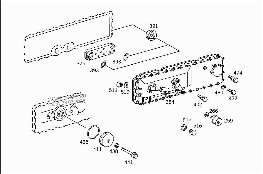 МАСЛЯНЫЙ НАСОС MERCEDES 25.. L&(963021)