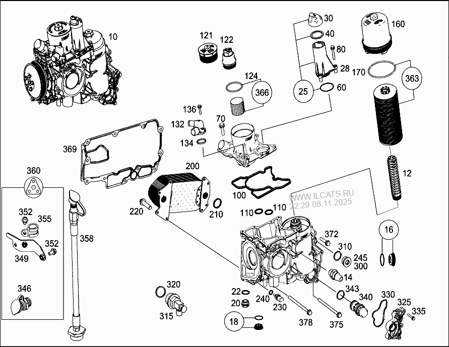 OIL FILTER AND OIL COOLER MERCEDES OM 473 LA FREIGHTL. / WESTERN STAR