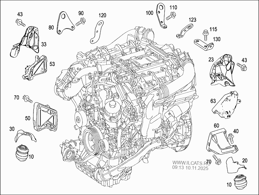 ENGINE SUPPORTS AND ATTACHMENT PARTS MERCEDES OM629&(629912)