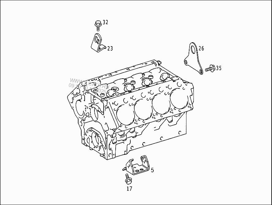 ENGINE SUPPORTS AND ATTACHMENT PARTS MERCEDES OM 502 LA&(542969)