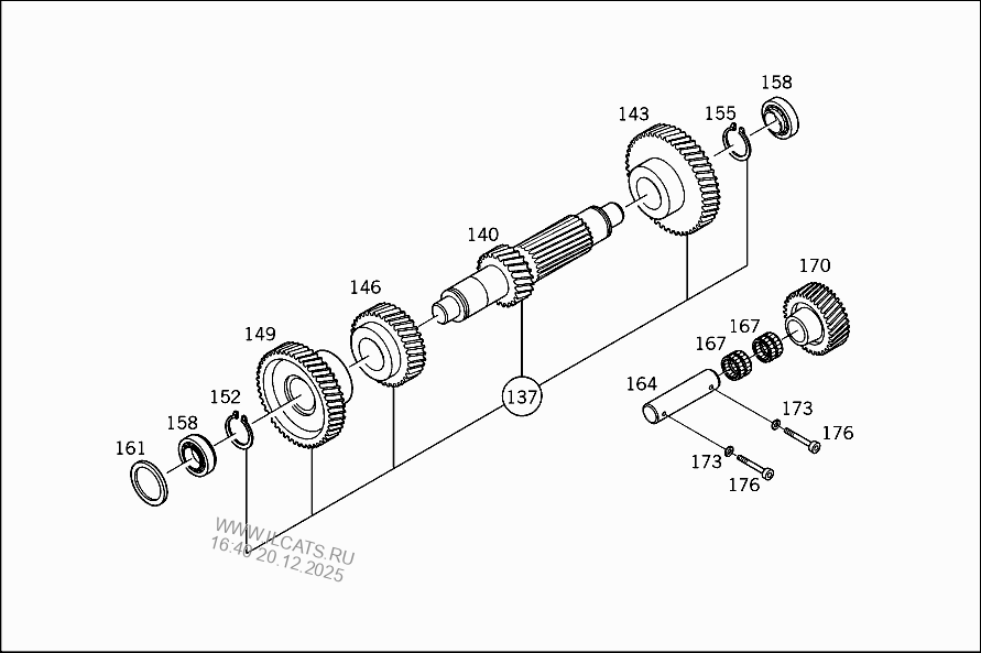 95. 11. Вал первичный 255-1701029. Вал кп. Самсонас кпп.