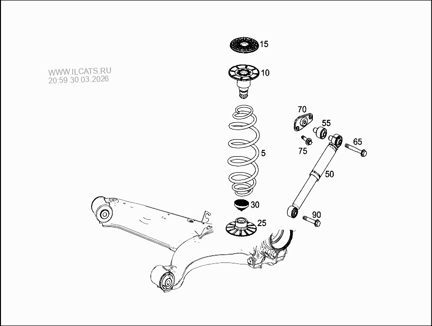 ЦЕНТР. ОПОРА, РЫЧАГ ЗАДН. МОСТА MERCEDES 2531 L - 2543 L&(950208)