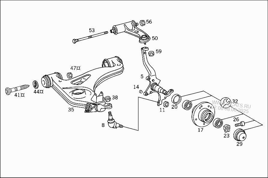 Передняя подвеска w210 схема