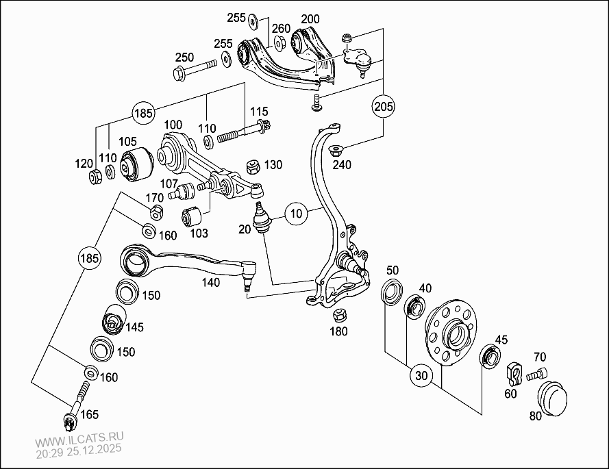STEERING KNUCKLE AND CONTROL ARM MERCEDES E 280 CDI&(211020)