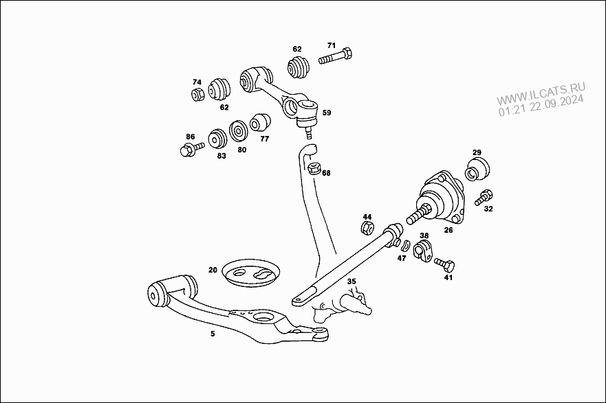 Передняя подвеска w124 схема