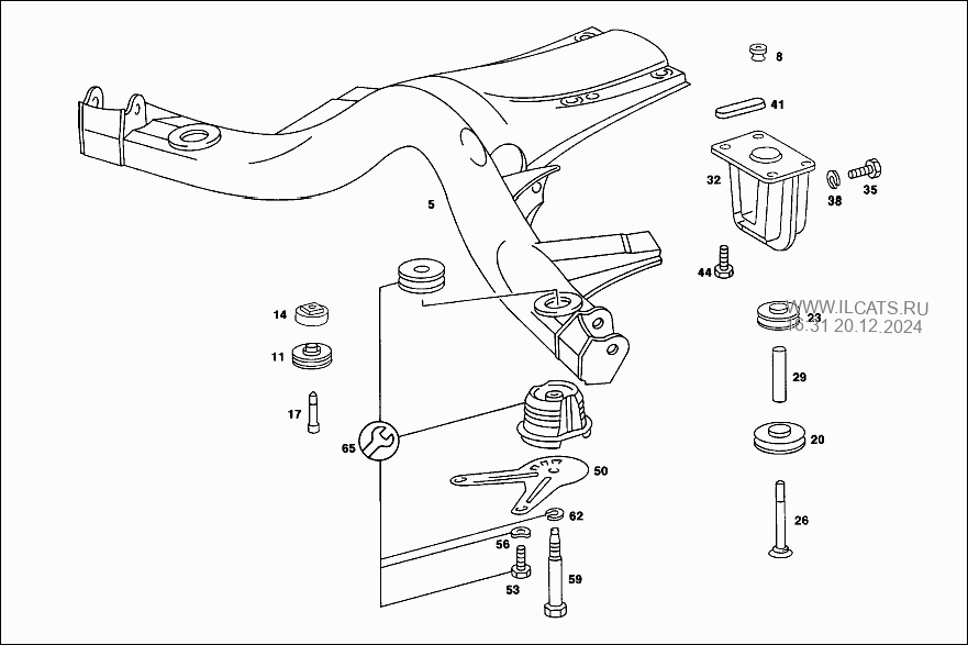 REAR SUBFRAME MERCEDES 560 SL USA&(107048)