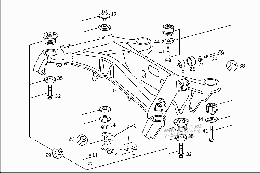 REAR SUBFRAME MERCEDES CLK 55 AMG USA&(208374)