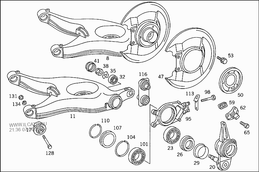 Задняя подвеска мерседес 124 схема