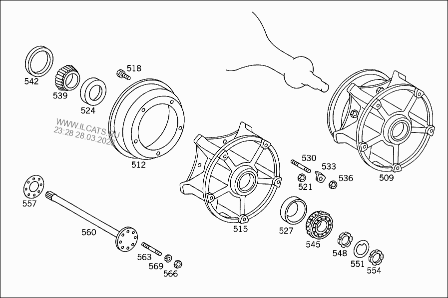 БЛОК. ДИФФЕР. И МЕХ. ОТБОРА МОЩ.,ГИДР. MERCEDES SPRINTER 210 D,212 D ...