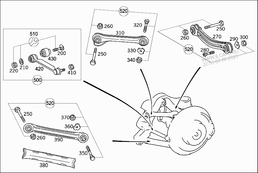 Схема подвески мерседес w210