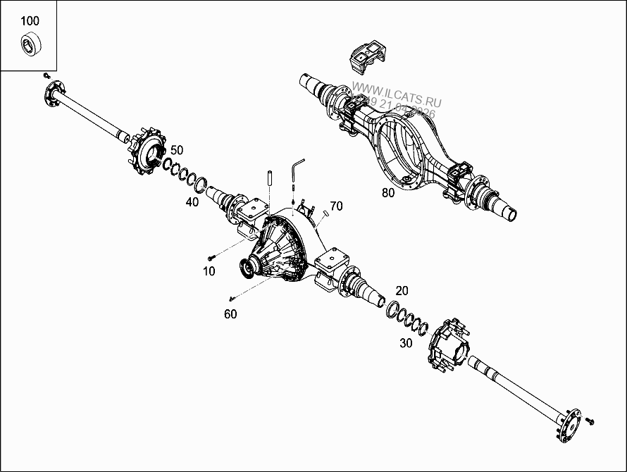 БАЛКА МОСТА, НАВЕСНЫЕ ДЕТАЛИ MERCEDES 2422&(653038)
