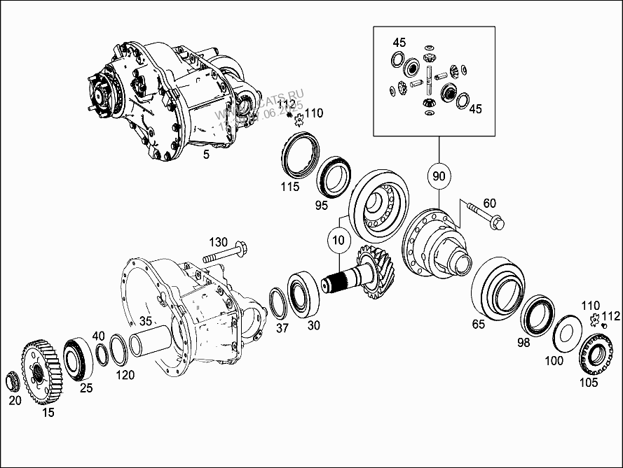Передний мост мерседес актрос 6х6 схема