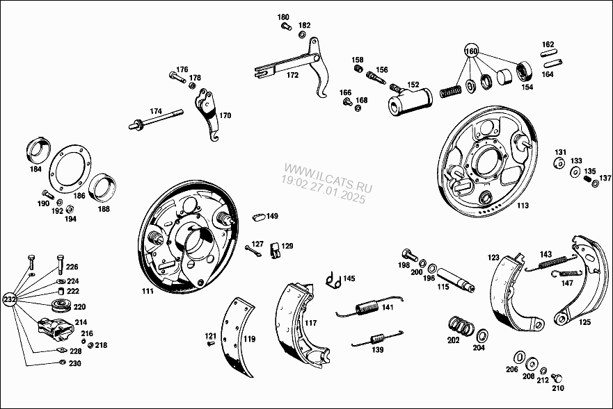 Схема тормозов мерседес 190