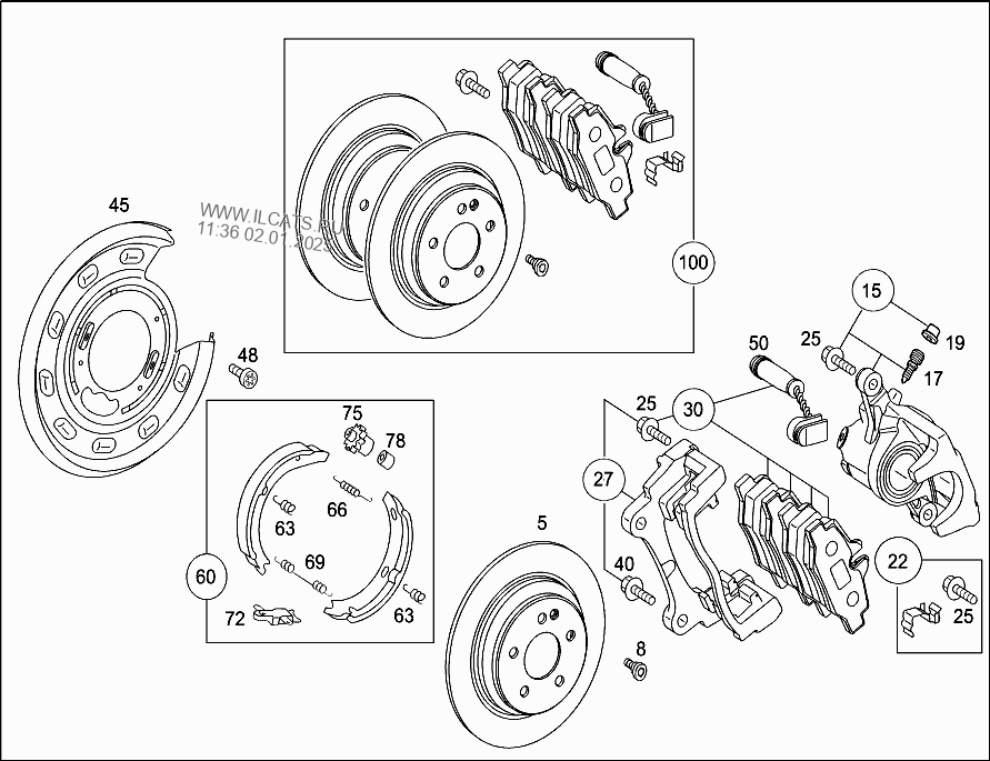 REAR WHEEL BRAKE MERCEDES KASTENWAGEN&(639605)