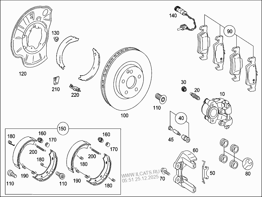 REAR WHEEL BRAKE MERCEDES CL 600&(216376)