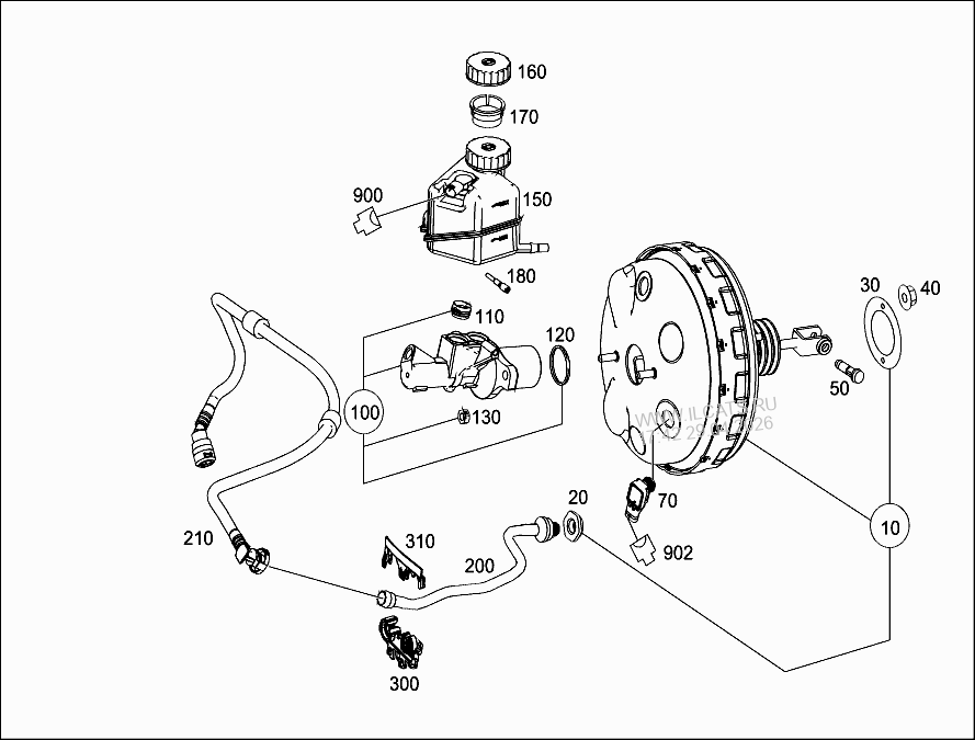 BRAKE BOOSTER MERCEDES GLK 320 CDI 4MATIC / GLK 350 CDI 4MATIC&(204983)