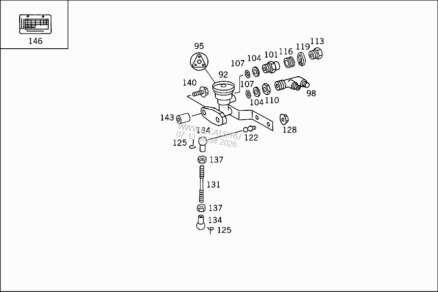 BRAKE BOOSTER ASSEMBLY AND VACUUM LINES MERCEDES 710&(688106)