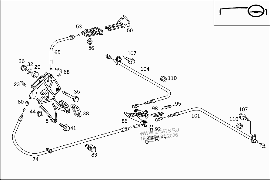 FOOT OPERATED PARKING BRAKE MERCEDES CLK 230 KOMPRESSOR&(208448)