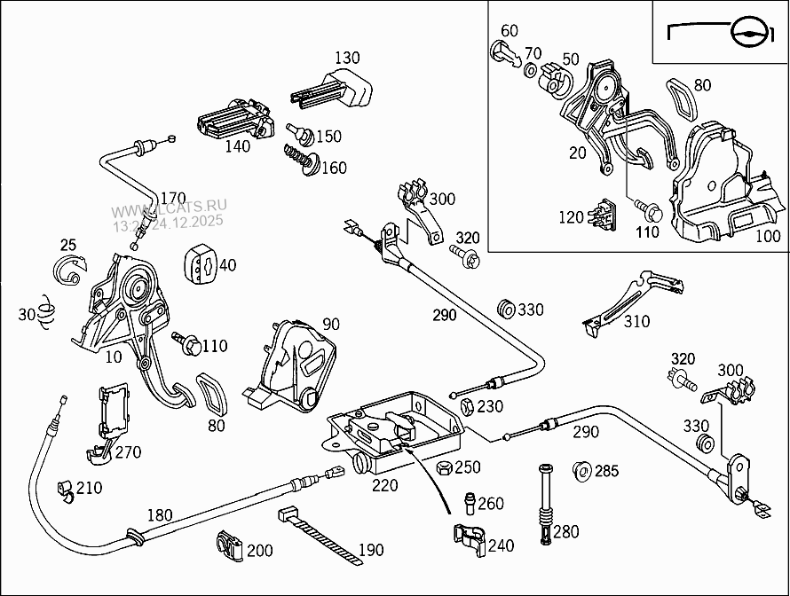 НОЖНОЙ СТОЯНОЧНЫЙ ТОРМОЗ MERCEDES CLK 200 KOMPRESSOR&(209442)