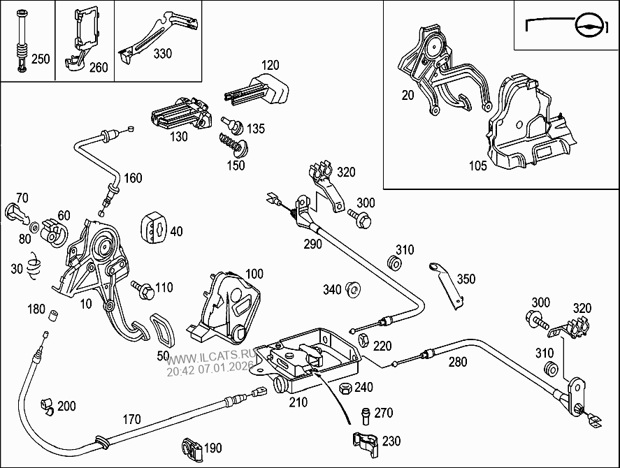 FOOT OPERATED PARKING BRAKE MERCEDES C 200 KOMPRESSOR&(203745)
