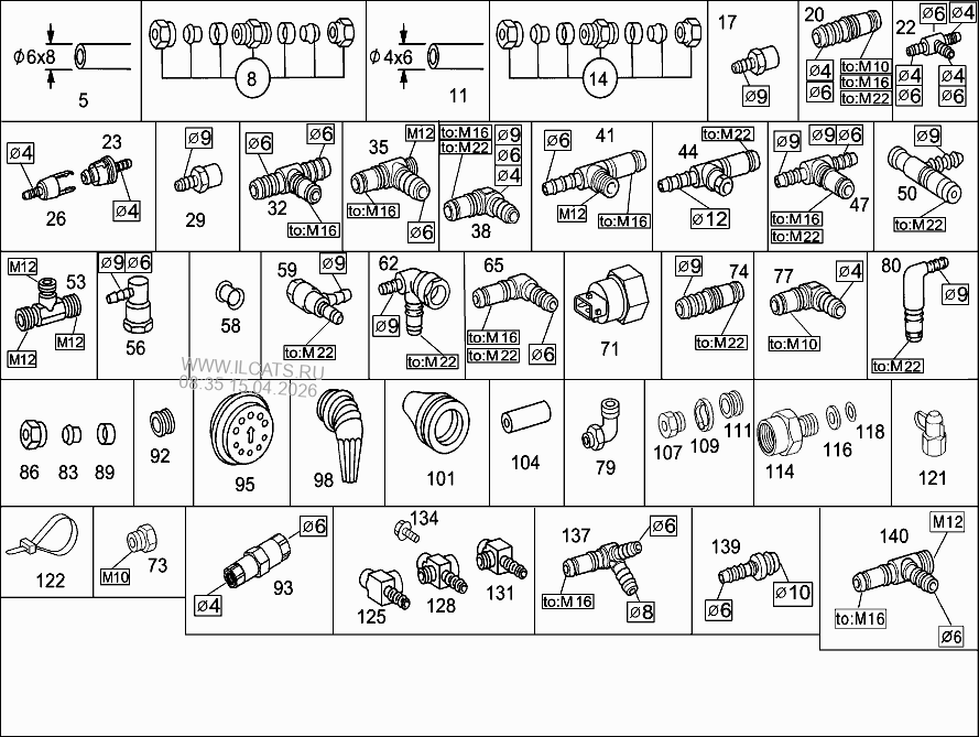 КРЕПЛЕНИЕ ПНЕВМАТИЧЕСКИХ ТРУБОПРОВОДОВ MERCEDES 25.. L&(964020)