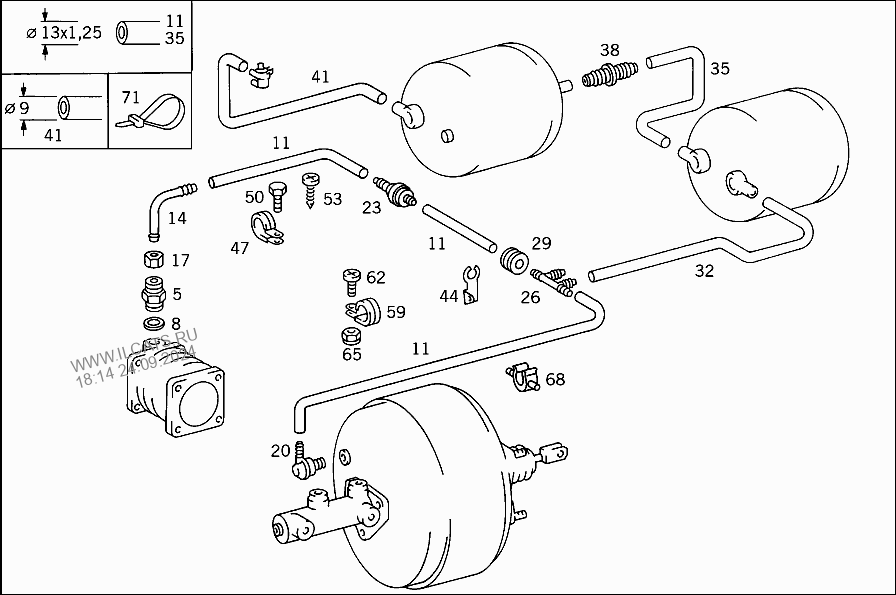 Мерседес 814 схема тормозов