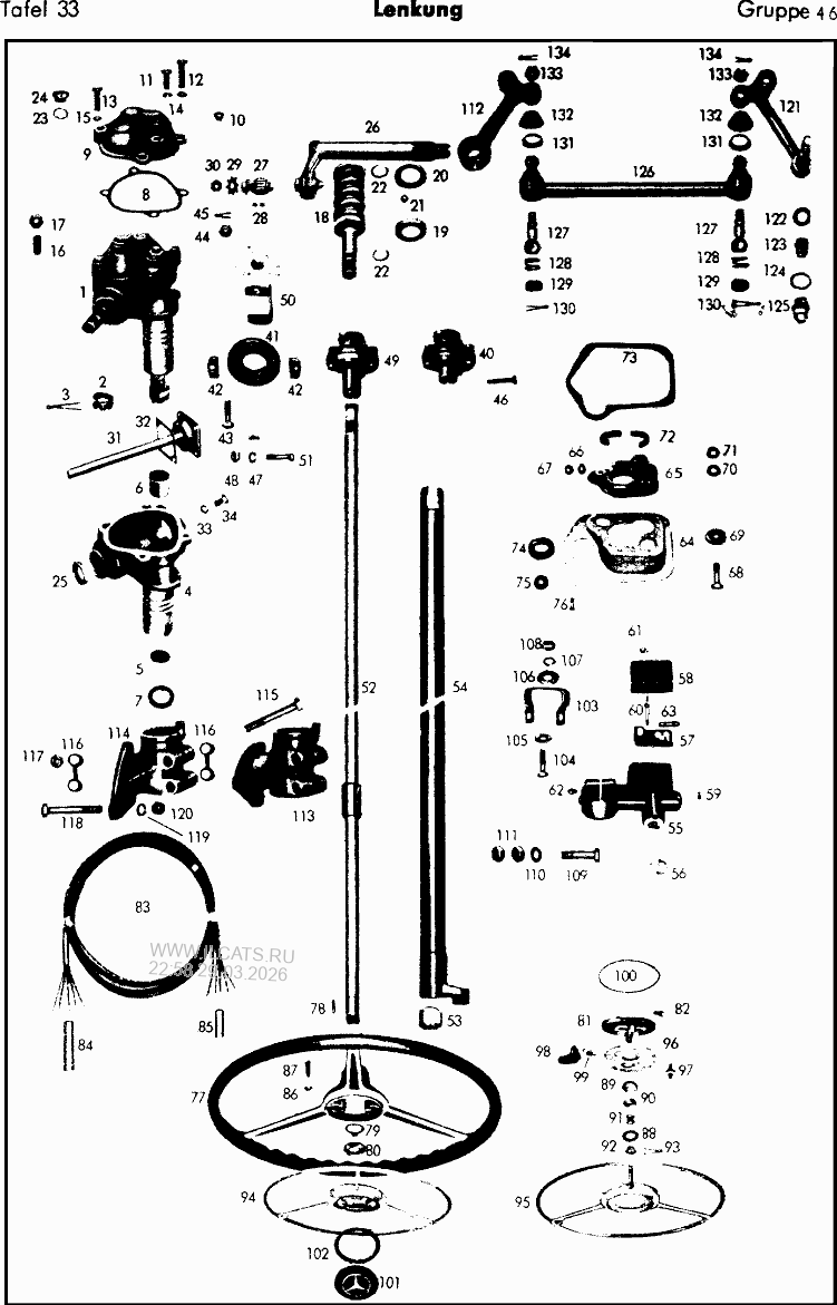 РУЛ. МЕХАНИЗМ, ПЕРИМЕТР ТРУБОПРОВОДА MERCEDES 500 SL&(107046)