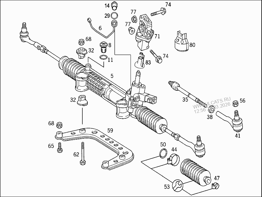 РУЛ. МЕХАНИЗМ, ПЕРИМЕТР ТРУБОПРОВОДА MERCEDES E 300 TURBODIESEL&(210025)