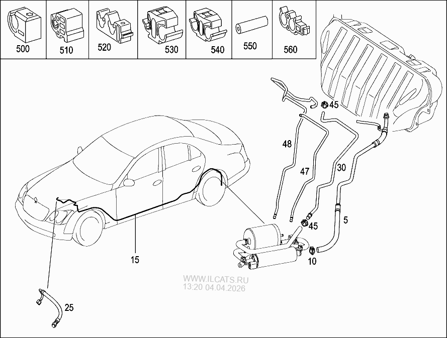 ТОПЛИВОПРОВОДЫ, А/М С БЕНЗ. ДВИГАТЕЛЯМИ MERCEDES C 200&(202080)