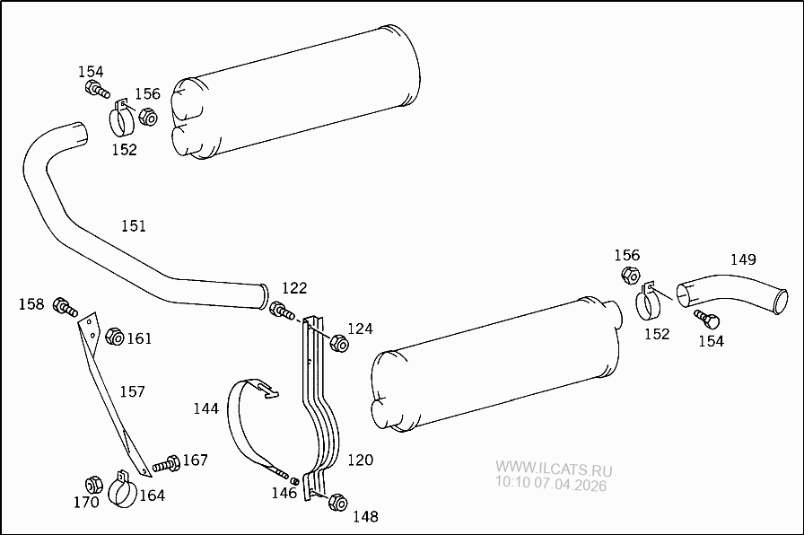СИСТЕМА ВЫПУСКА ОГ MERCEDES 250 GD&(460328)